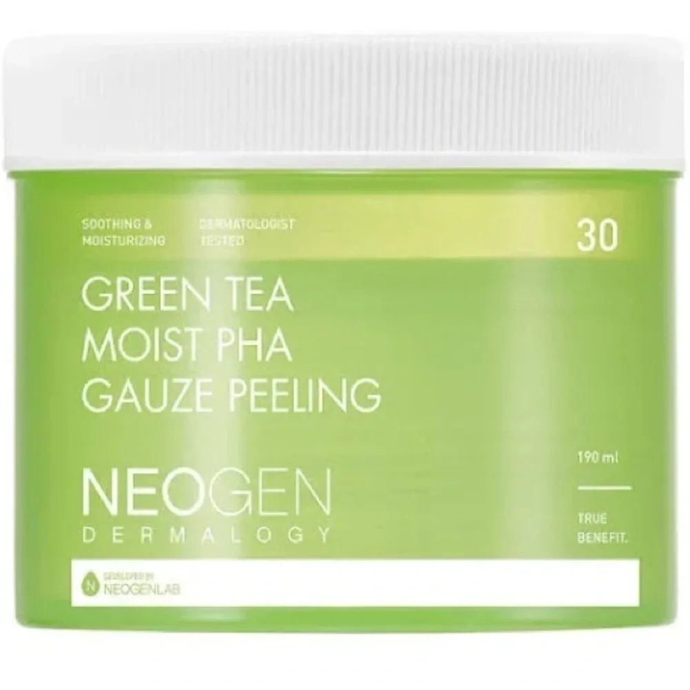 🌿 Neogen Dermalogy Green Tea Moist PHA Gauze Peeling Pads - Full Size - K-Beauty